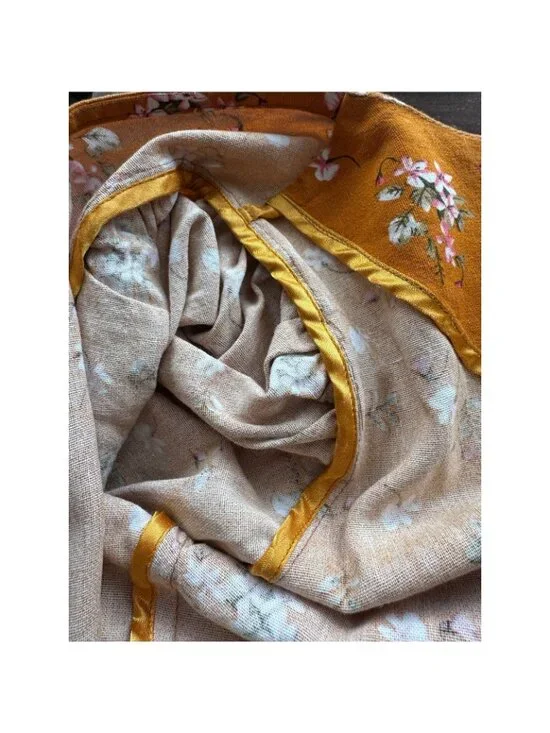 Kul Kate Handmade Mustard Floral Wrap Dress - Medium - Picture 11 of 11